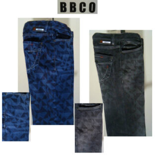 BBCO＜ビビコ＞春夏/21新/ダメージ ジーンズ/85cm〜105cm(別注サイズ) サイズ/ブラック・ブルー/ストレッチ生地/地模様柄/当店お奨めモデル