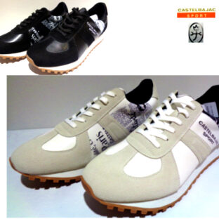 カステルバジャック メンズ ALL 2024 スニーカー シューズ 25.5cm〜26.5cm 白・黒 プリント 合成皮革 紳士靴 ギフト 新品・正規品 CASTEL BAJAC