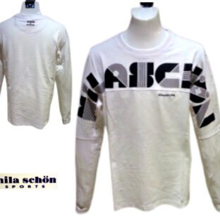 ミラショーン 春夏 2024 長袖Tシャツ 50・48 サイズ 白 綿 大きいサイズ メンズ 紳士服 40代・50代・60代 正規品 ブランド品 父の日 ギフト mila schon