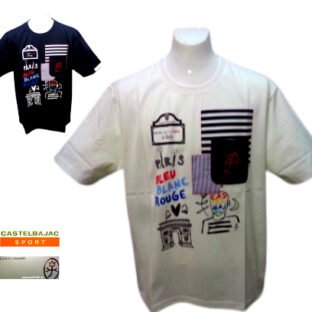 カステルバジャック (LL) 春夏 2024 半袖 Tシャツ 50 白・紺 日本製 カットソー メンズ 紳士服 大きいサイズ 綿 ギフト 40代 50代 60代 CASTEL BAJAC