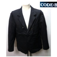 コードビー 春夏 2024 ジャケット 52 (3L) ~ 46 (M) サイズ 黒 ストレッチ生地 メンズ 紳士服 大きいサイズ バラシ テイスト カバーオール CODE-B