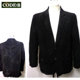 コードビー 春夏 2024 ニットジャケット 52 (3L) ~ 46 (M) サイズ 黒 ストレッチ生地 メンズ 紳士服 大きいサイズ バラシ テイスト カバーオール CODE-B