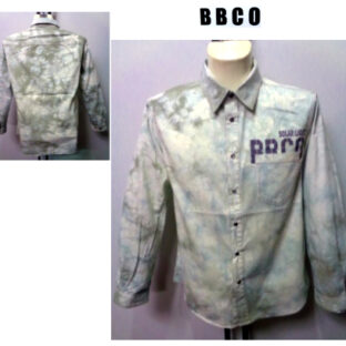 ビビコ 春夏 2024 オーバーシャツ 46・48・50 サイズ ホワイト ドットボタン グラデーション 色落ち 綿100％ 正規品 新作 40代 50代 60代 ギフト BBCO