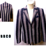 ビビコ 春夏 2024 デザイン ジャケット 50 LL・48 L サイズ 濃紺 日本製 大きいサイズ グラデーション ポケットチーフ 40代 50代 60代 正規品 BBCO 人気モデル