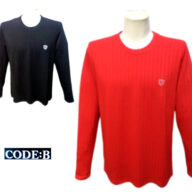 コードビー 3L 長袖ニット 長袖Tシャツ 春夏 メンズ 52 3L サイズ 赤 黒 ストレッチ生地 2025 紳士服 大きいサイズ キングサイズ 30代 40代 50代 ギフト 父の日 バラシ CODE-B